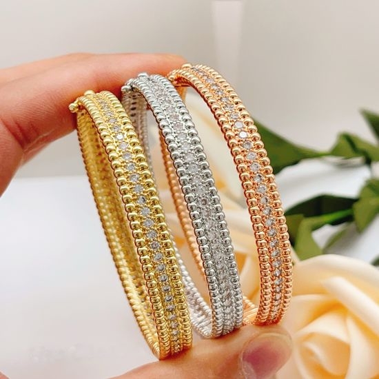 Van Cleef & Arpels VCA Three-color Pavé Diamond Bangle