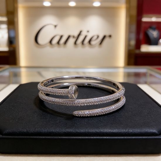 Cartier Diamond Inlaid Premium Nail Bangle
