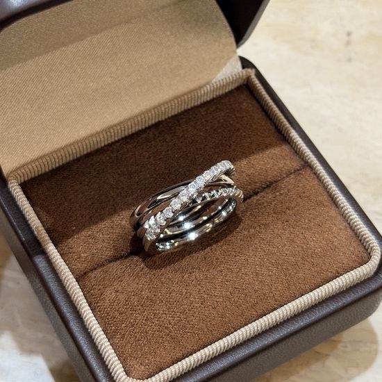 Cartier Triple Row Rivet Cross Ring