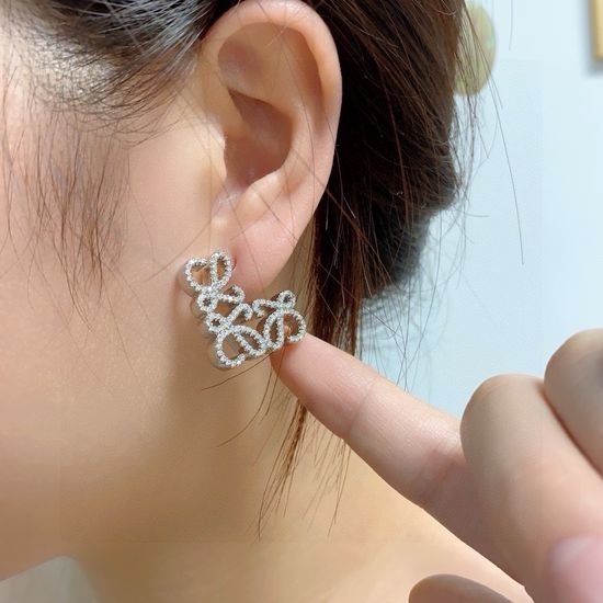 Loewe Diamond Encrusted Drop Earrings