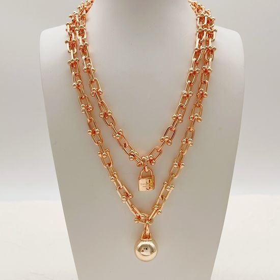 Tiffany & Co. Glossy Ball Lock Pendant Necklace
