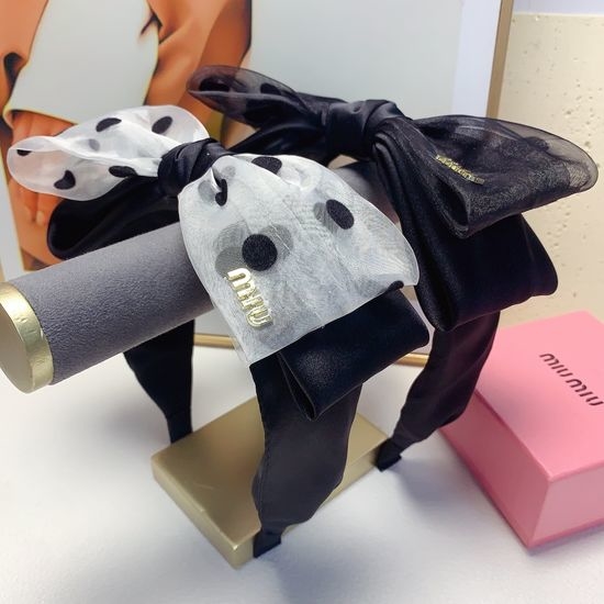 Miu Miu Organza Bow Hair Hoop