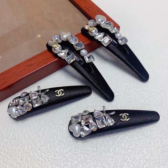 Chanel Rhinestone Hair Snap Clips Set