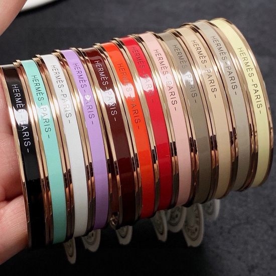 Hermes Slim Enamel Narrow Bangle