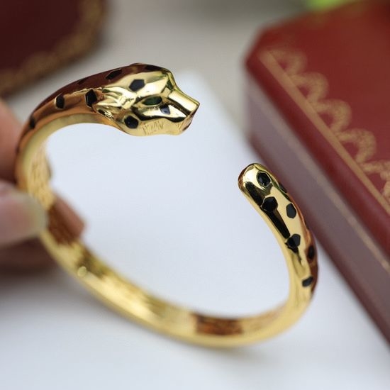 Cartier Panther Pattern 18K Gold Plated Bangle