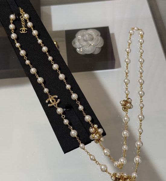 Chanel Layered Pearl Long Sweater Chain Necklace