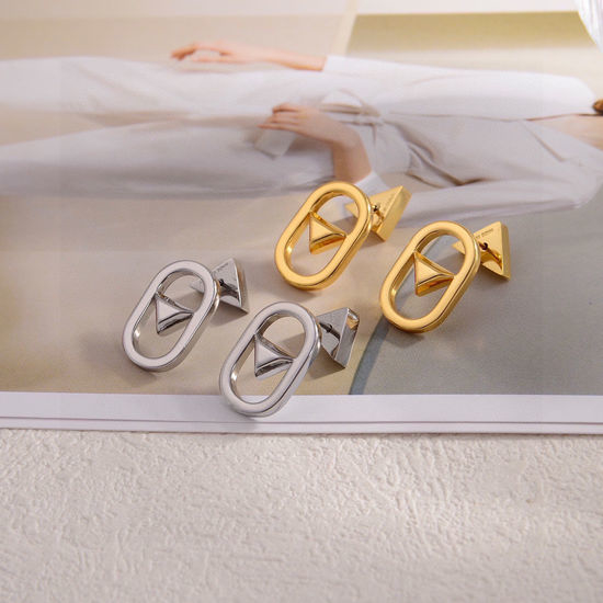 Prada Minimalist Triangular Shape Earrings