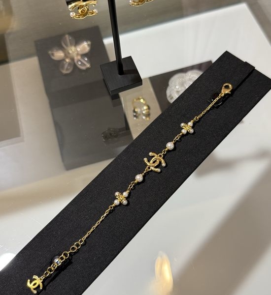 Chanel Cross Pearl Beaded Decor Bracelet