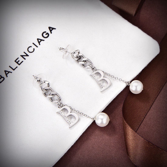 Balenciaga Square Rhinestone 18K Gold Plated Earrings