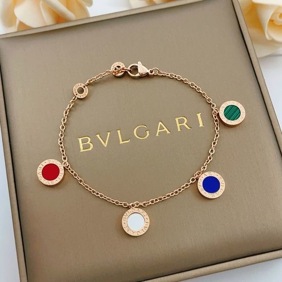 Bvlgari Rose Gold Colorful Stone Bracelet