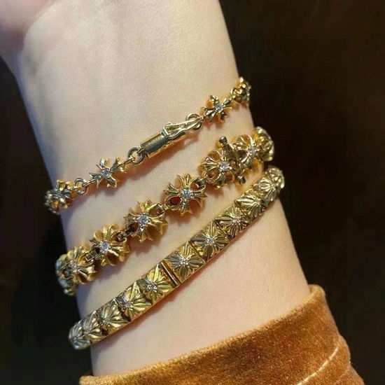 Chrome Hearts Vintage Diamond Cross Design Bracelet