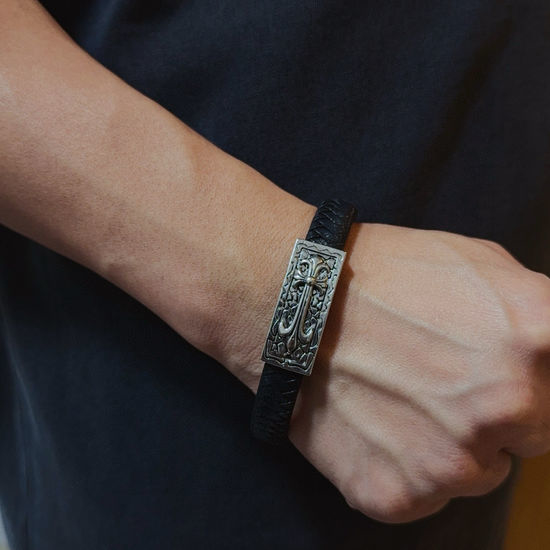 Chrome Hearts Retro Style Leather Cord Bracelet