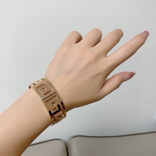 Givenchy Hollow Carved Minimalist Wide Bangle