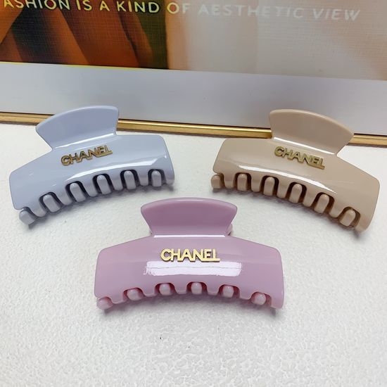 Chanel Acrylic Titanium Letter Hair Claw
