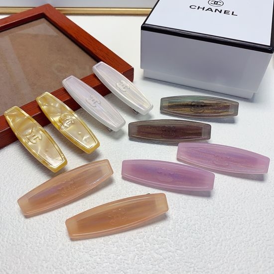 Chanel Acrylic Hair Clip Pair