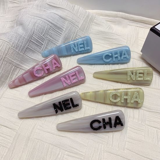Chanel Acrylic Rhinestone Letter Hair Clip Set