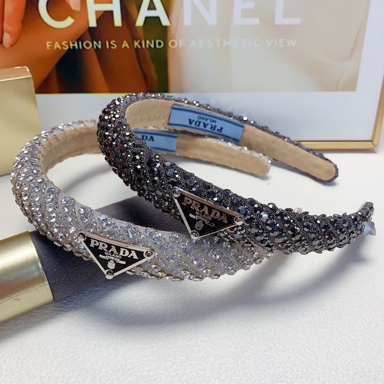 Prada Rhinestone Decor Hair Hoop