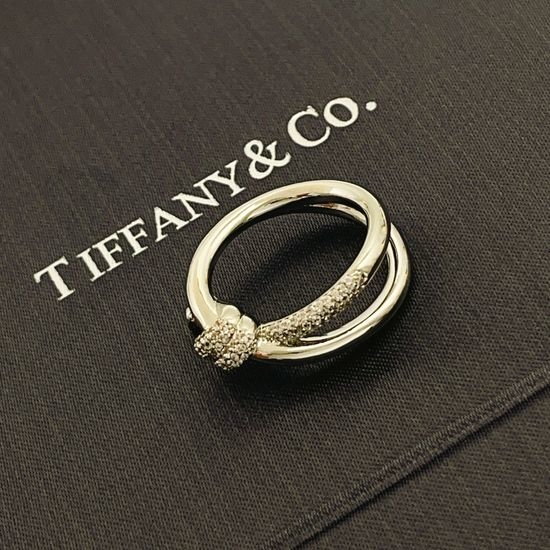Tiffany & Co. Double Rope Knot Design Brass Ring