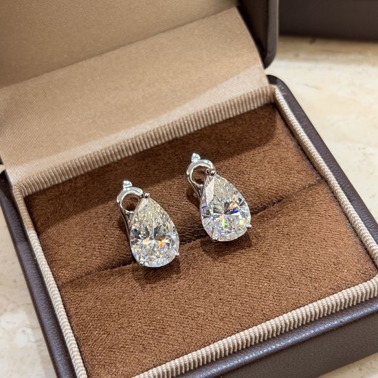 Polo Ralph Lauren Pear Cut Simulated Diamond Silver Earrings