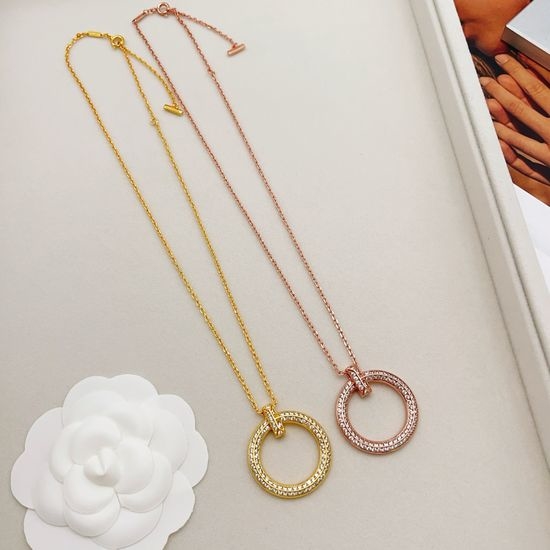 Tiffany & Co. Two-color Diamond Inlaid Disc Necklace