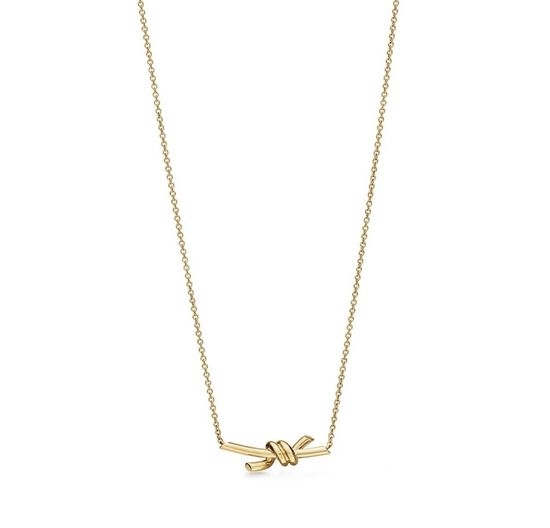 Fendi Tiffany Mini Bow Knot Necklace in Gold Tone