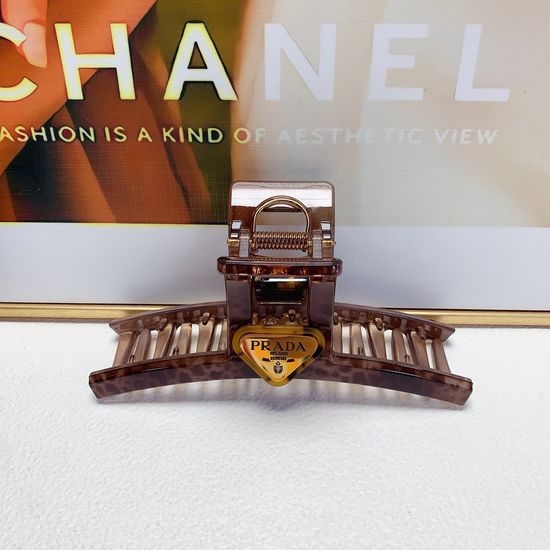 Prada Leopard Print Metal Hair Claw Clip