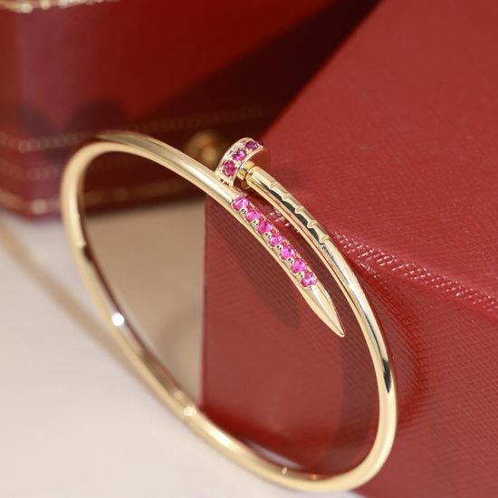 Cartier Unique Nail Design Bangle with Zircons