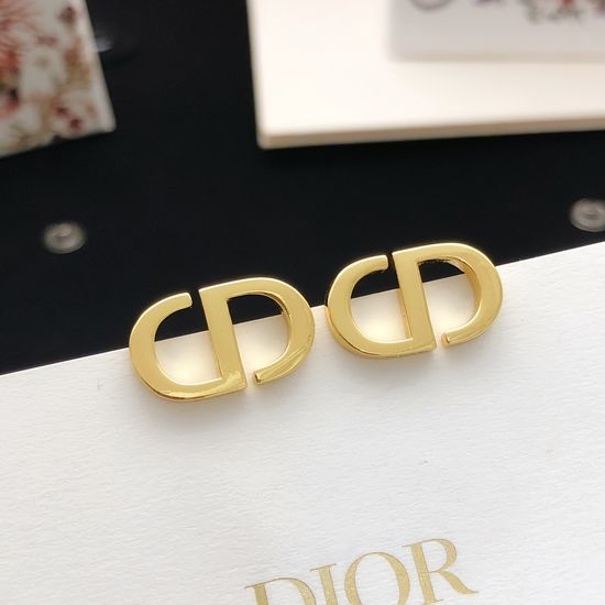 Christian Dior CD Mini Glossy Round Stud Earrings