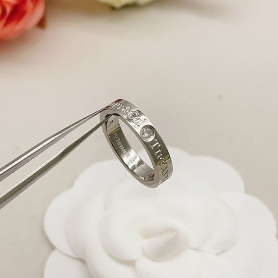 Tiffany & Co. Silver Three Diamond Ring