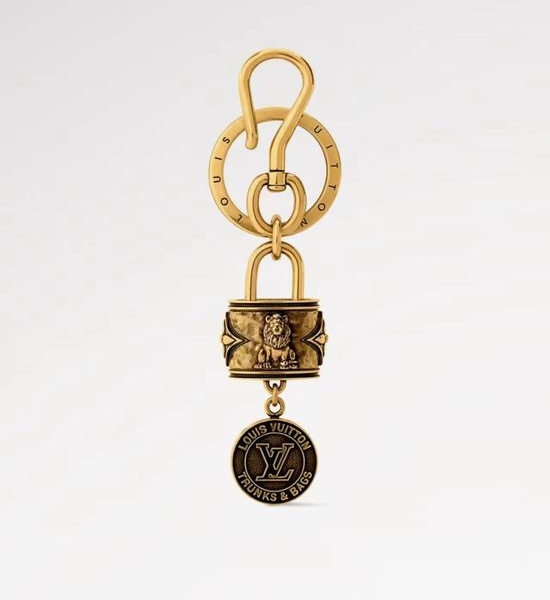Louis Vuitton LV Vintage Embossed Lock Keychain Bag Charm