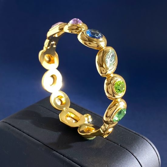 Swarovski Mixed Cut Colored Rhinestone Small Bangle