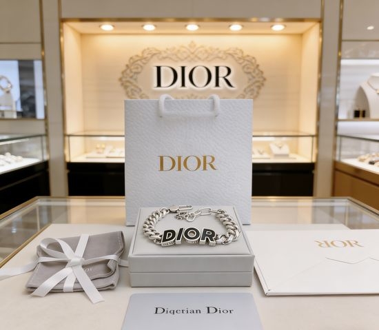 Christian Dior CD Retro Cuban Chain Trendy Bracelet