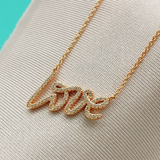 Tiffany & Co. Tiffany Rose Gold Letter Pendant Necklace