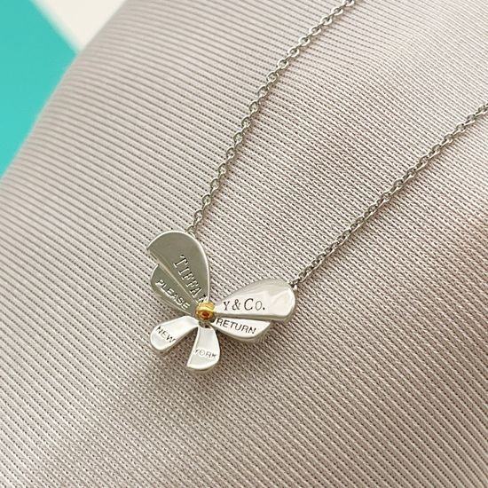 Tiffany & Co. Tiffany Silver Butterfly Pendant Necklace