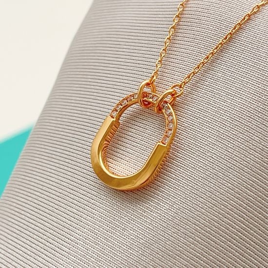Tiffany & Co. Tiffany Rose Gold Diamond U-Lock Pendant
