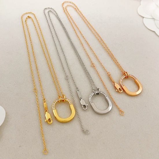 Tiffany & Co. Half Diamond U Lock Pendant Necklace