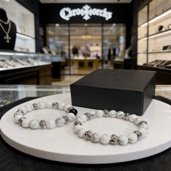 Chrome Hearts Natural Stone Beaded String Bracelet