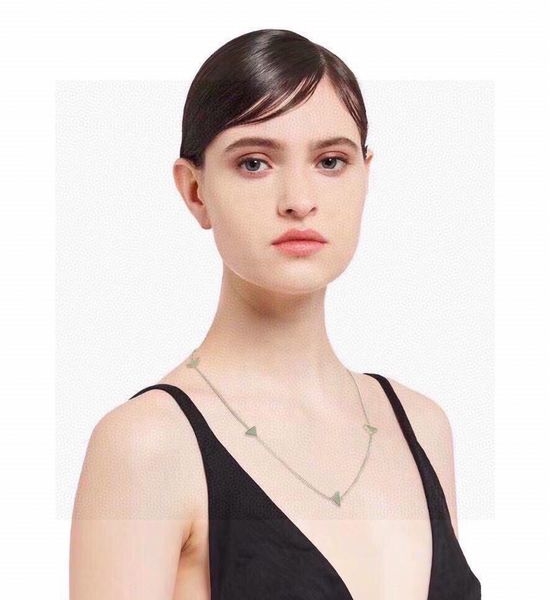 Prada Trendy Triangle Pendant Necklace