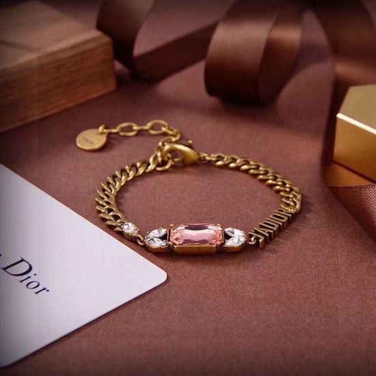 Christian Dior CD Classic Textured Metal Bracelet