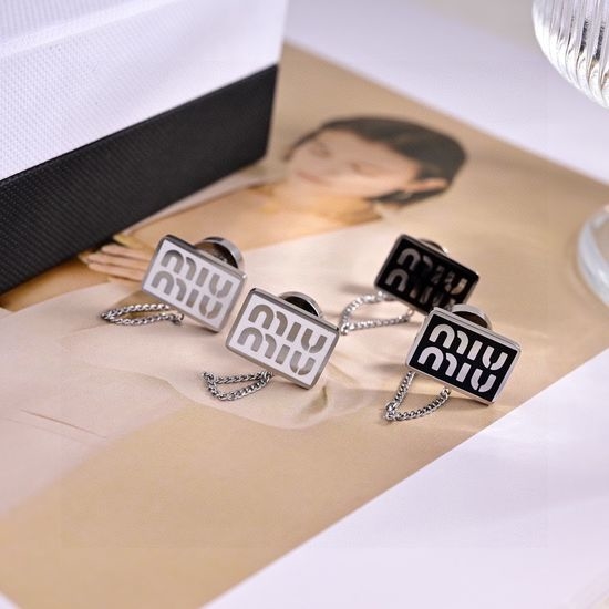 Miu Miu Letter Engraved Hoop Earrings