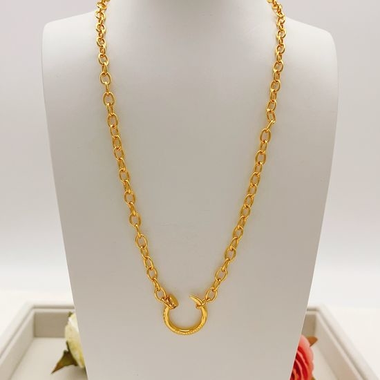 Cartier Gold Finish Nail Shape Necklace