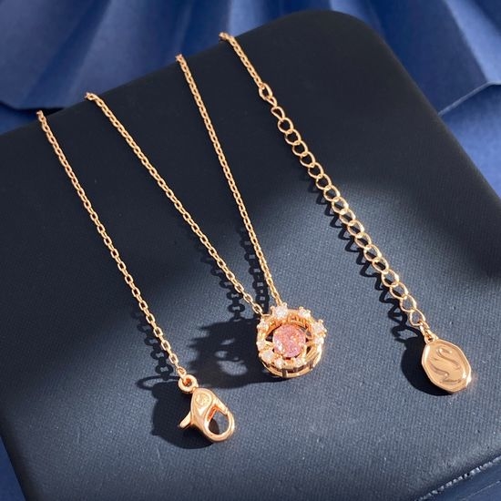 Swarovski Swarovski Rose Gold Geometric Pendant Necklace