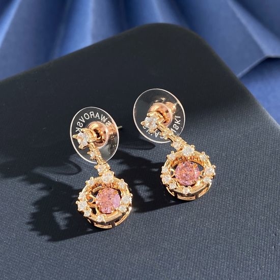 Swarovski Rose Gold Zircon Hollow Stud Earrings