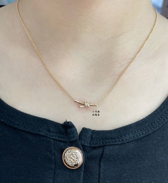 Tiffany & Co. Diamond Knot Necklace Elegant Temperament Style