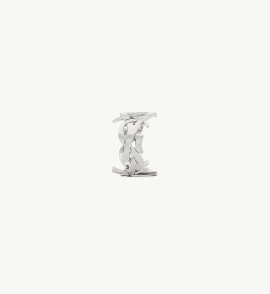 Yves Saint Laurent YSL Stylish Textured Metal Ring
