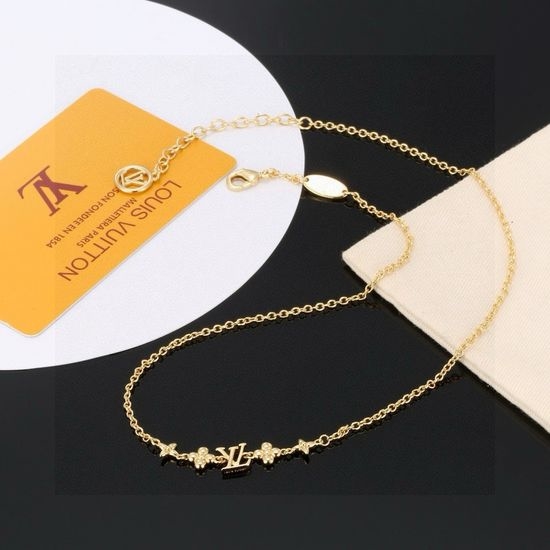 Louis Vuitton LV Classic Polished Letter Pendant Necklace