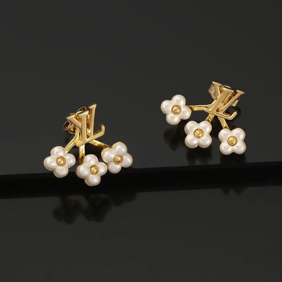 Louis Vuitton LV Two Way Floral Letter Stud Earrings