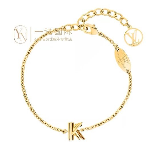 Louis Vuitton LV Elegant Letter Pattern Plated Gold Bracelet