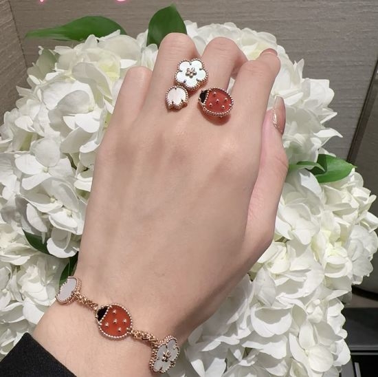 Van Cleef & Arpels VCA Rose Gold Ladybug Ring