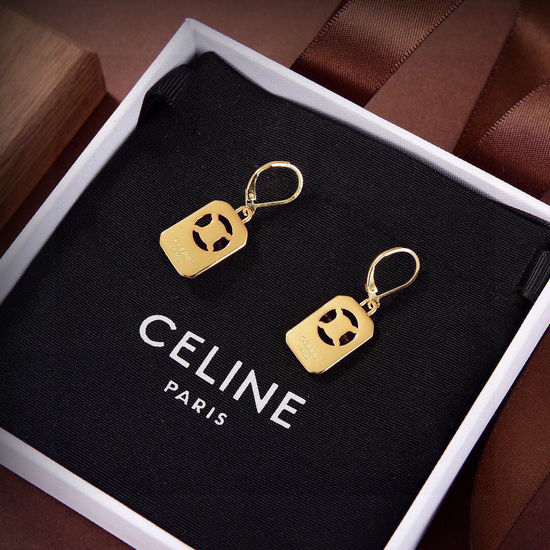 Celine Unique Design Personalized Golden Earrings